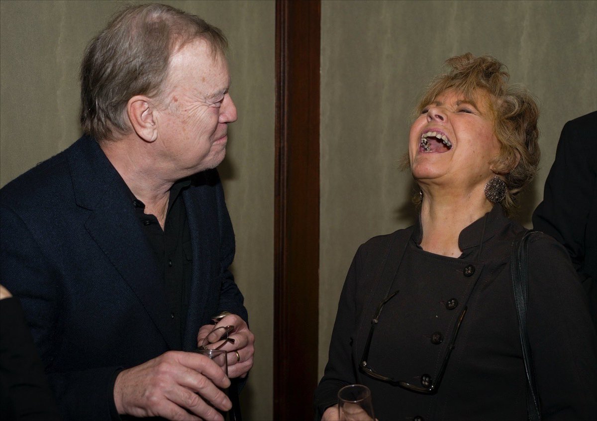 Two of my best departed Comedy friends. Pru, who was already a star when I entered Show business, and Nicky Henson, who shared dressing rooms with me on the first day I ever worked for the BBC, in 1966.  #prunellascales #nickyhenson