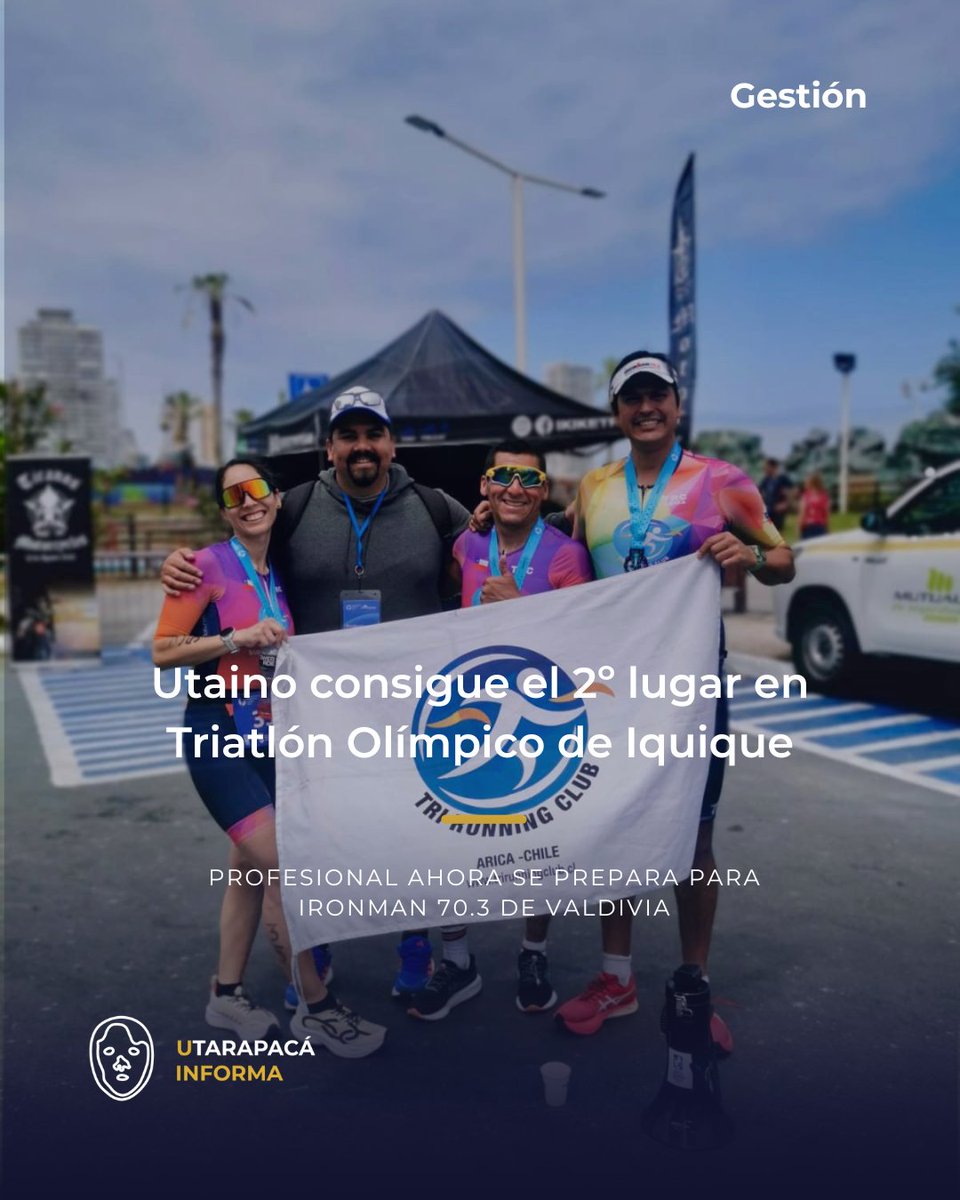 Diego Salazar-Aravena saca 2º Lugar en el Triathlon Olímpico de Iquique miembro de Tri Running Club logró podio este fin de semana en Iquique y ahora se prepara para carrera el ironman 70.3 de valdivia, de 1900 metros nado, pedalear 90 kms y correr 21 kms el 30 de noviembre.