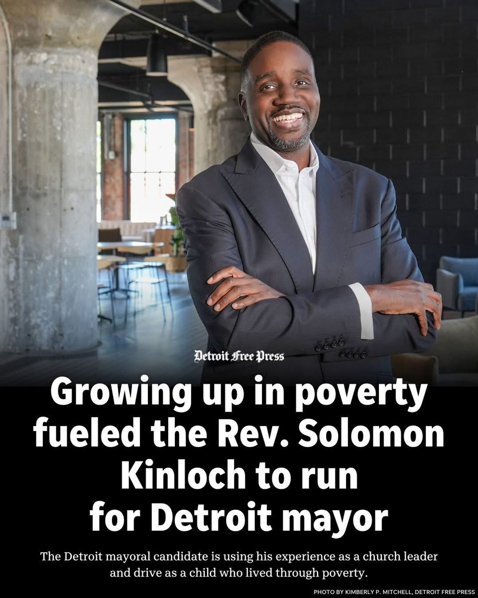 BossRR620's tweet photo. The Rev. Solomon Kinloch, Jr.  is running for Detroit mayor, using his experience as a church leader and drive as a child who lived through poverty. https://t.co/ON6ye98i1J