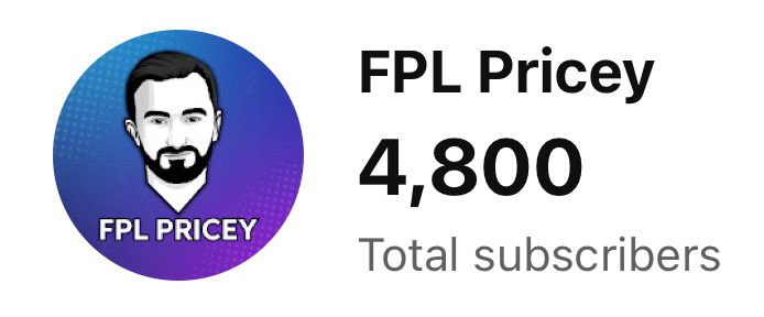 Bloody hell, this has been a slog recently. 

But only 200 to go now to hit 5k before the new year 😅

I massively appreciate everyone who’s watched any of my stuff this season! 🙏

Check it out if you fancy: youtube.com/@fplpricey?si=…