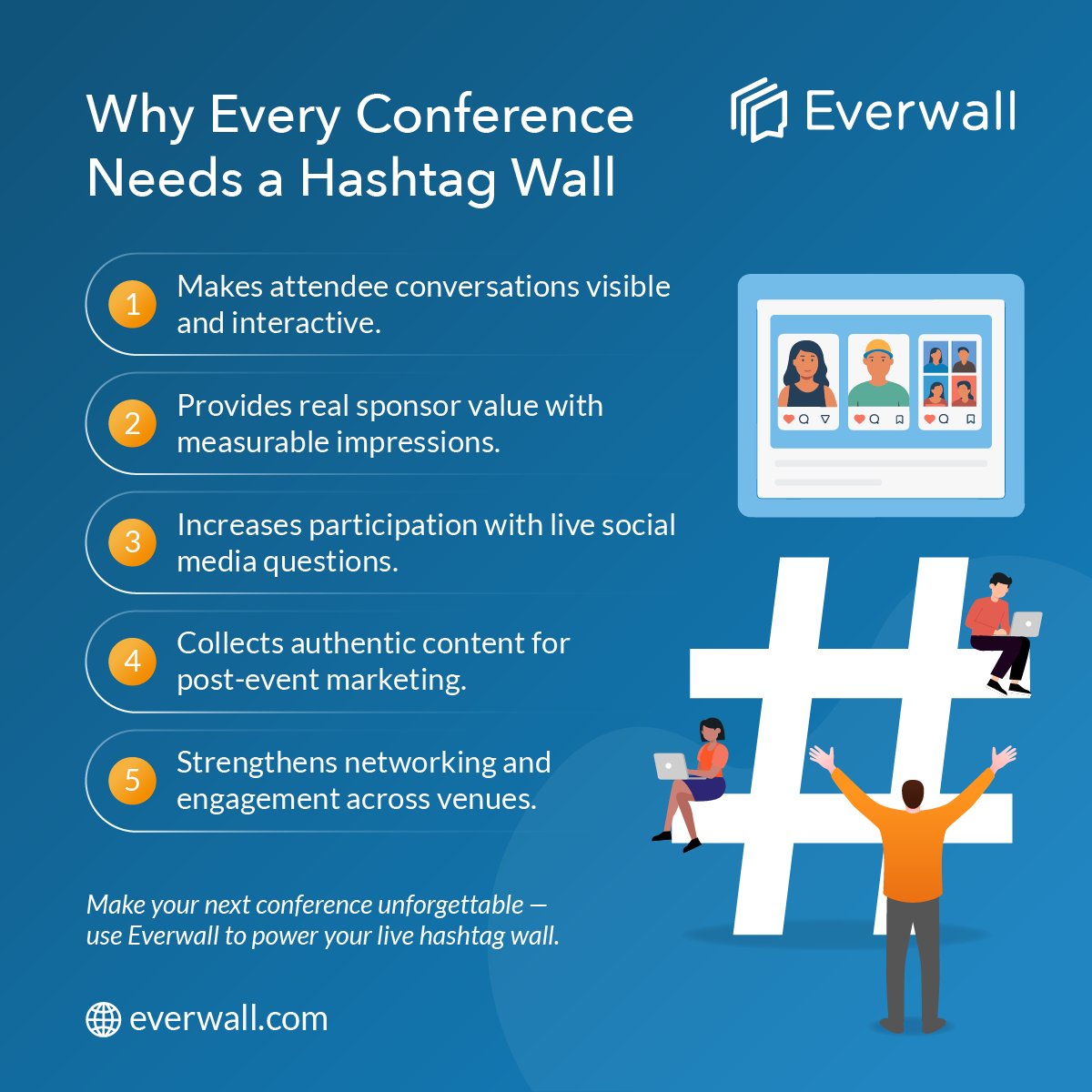 everwall's tweet image. Turn every post into a connection. A hashtag wall makes conferences interactive, measurable, and unforgettable.

#HashtagWall #EventTech #ConferenceEngagement #Everwall