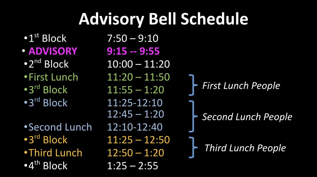 Farmington High School will run an Advisory Schedule tomorrow, October 31st. #ESED
