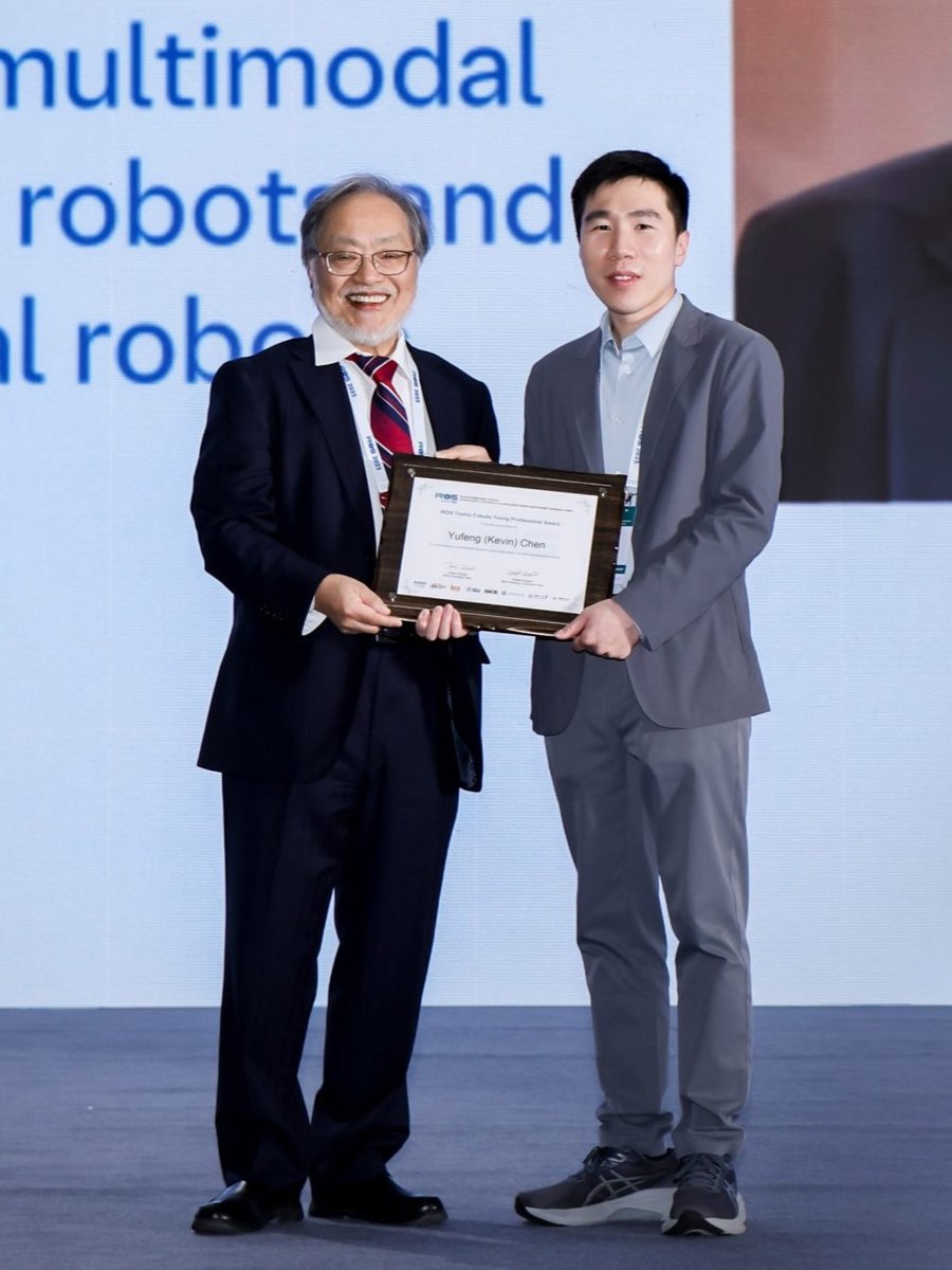 🏆 Advancing the Future of Robotics!

MIT Prof. Kevin Y. Chen has won the IROS Toshio Fukuda Young Professional Award for groundbreaking work in soft-actuated and insect-scale robots - systems capable of flight, hopping, and resilience at the micro scale.

Read more ⬇️
🔗