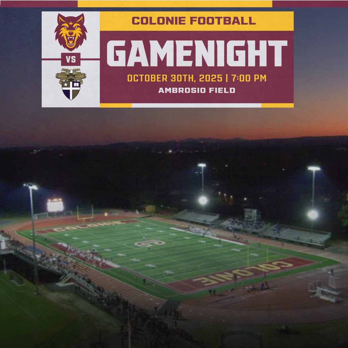 Colonie Football - pre-purchase tickets for tonight's game! No cash sales! No tickets will be sold once 2nd quarter begins. No re-entry 
Tix: gofan.co/event/3924094?…
Stream: fan.hudl.com/usa/ny/albany/…