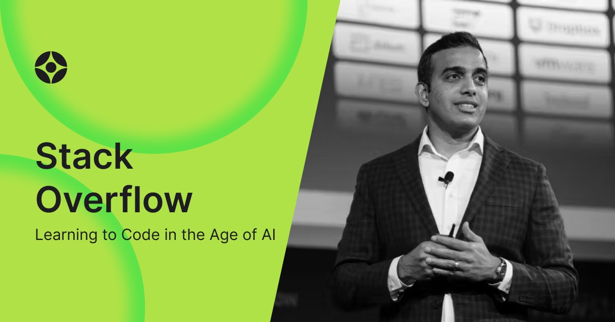 StackOverflow's tweet image. Software engineering is evolving faster than ever - and the developers who learn to adapt will define the next era of technology. 
Our CEO @pchandrasekar and @romainhuet, Head of Developer Experience at @OpenAI, will sit down next Monday, November 3 at 3pm EST to explore the…