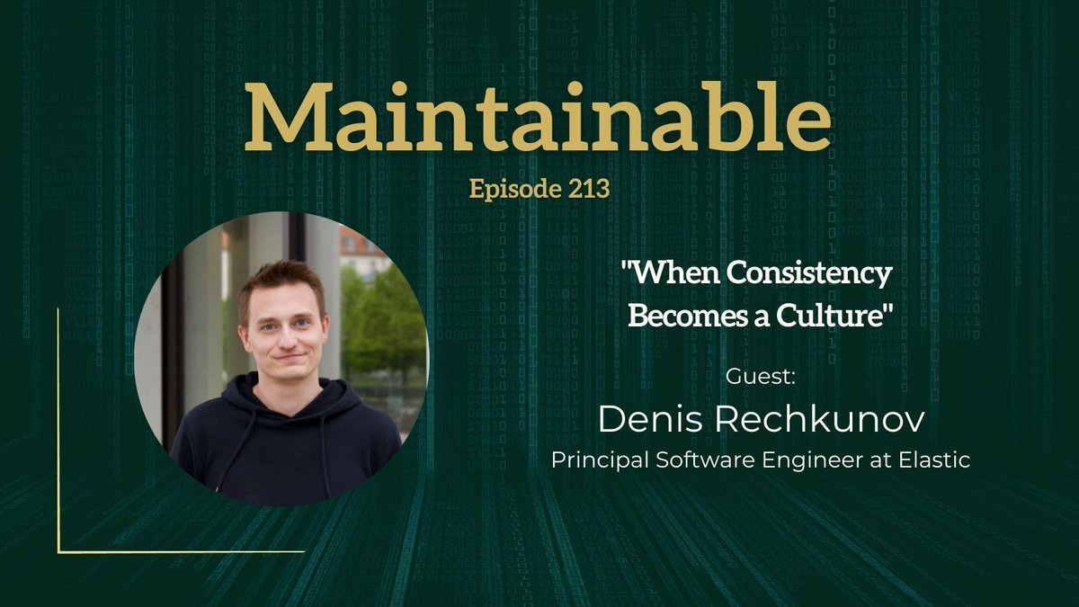 _maintainable's tweet image. Denis Rechkunov shares how automation, alignment, and open feedback loops make consistency last. Hear why maintainability depends more on people than architecture.

Listen on Maintainable Software Podcast with host @RobbyRussell: buff.ly/QTdJis9