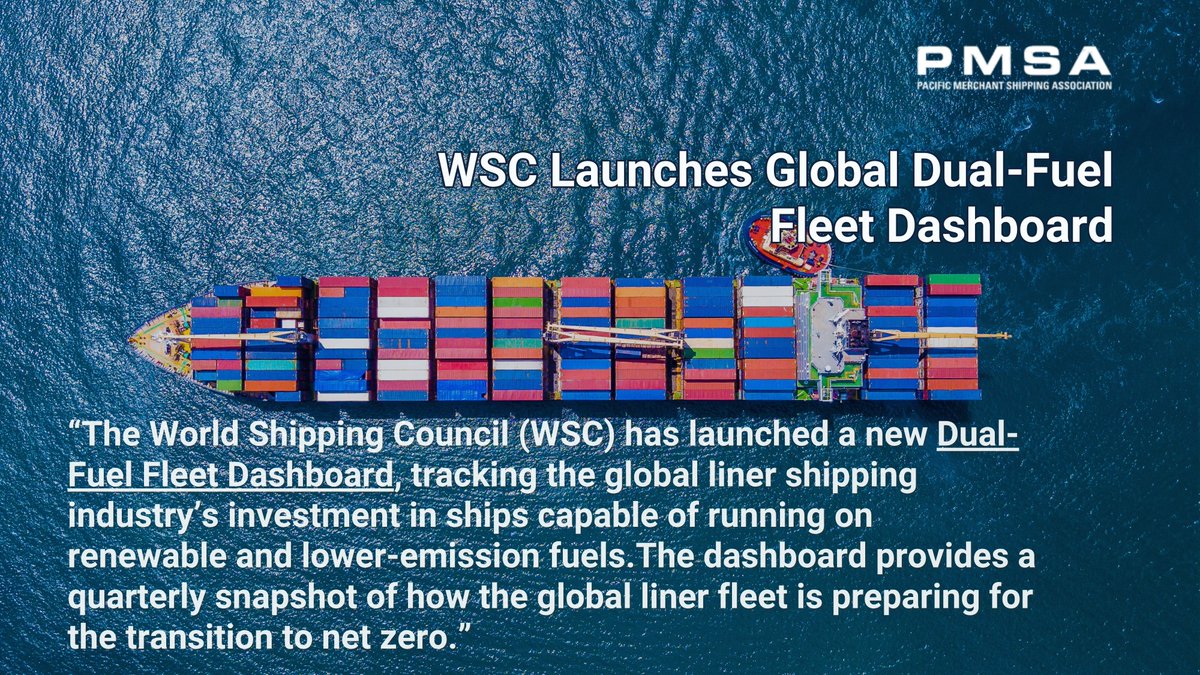 The World Shipping Council has launched its new Global Dual-Fuel Fleet Dashboard, offering unprecedented transparency into the maritime sector’s transition toward low- and zero-emission energy sources. Discover more: ow.ly/t9Yc50XiCl4
#DualFuel #MaritimeSustainability