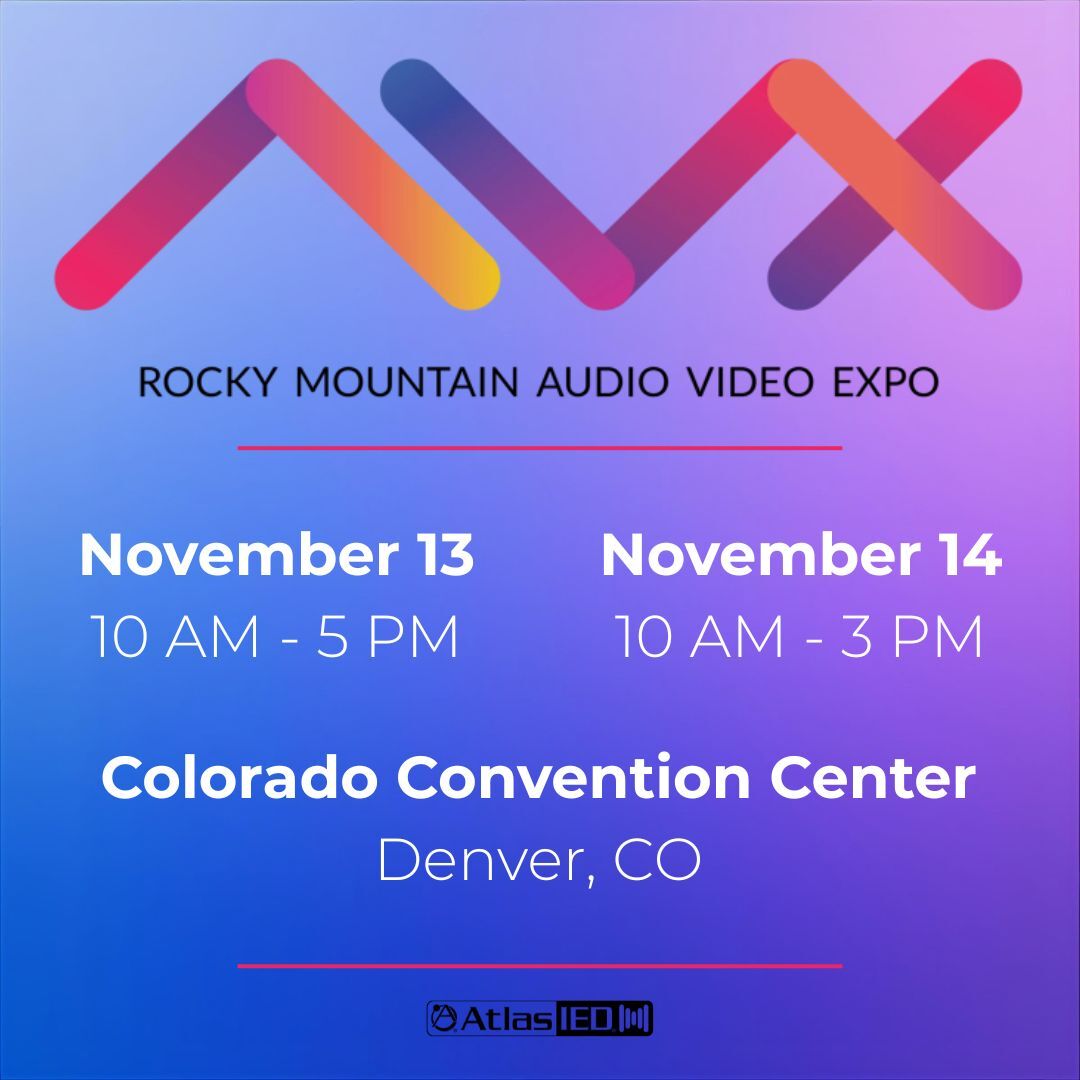 AVX: Rocky Mountain Audio Video Expo 🔊
Denver is calling! Join us at AVX in a couple of weeks—experience our latest commercial audio solutions, free for all .
➡️ Save your spot today at hubs.ly/Q03Q2kjV0

#atlasied #soundslikesuccess #commercialaudio #AVX #proav