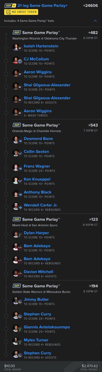 SomeGuyEdBets's tweet photo. NBA No Sweat (+24606)

Last night just a few buckets cost us the entire slip. We’re so close it’s just a matter of time. 

Link 🔗: Check out my bet on FanDuel Sportsbook! 
 https://t.co/IZL6CGMtyY https://t.co/3gNxTznrDl