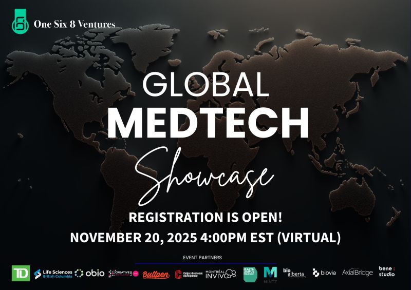 On November 20, join One Six 8 Ventures for the Virtual Global Medtech Showcase!

➡️ Register here: luma.com/ce87cxn6?tk=Q2…

#MedTech #DigitalHealth #VentureCapital #HealthcareInnovation #GlobalShowcase
