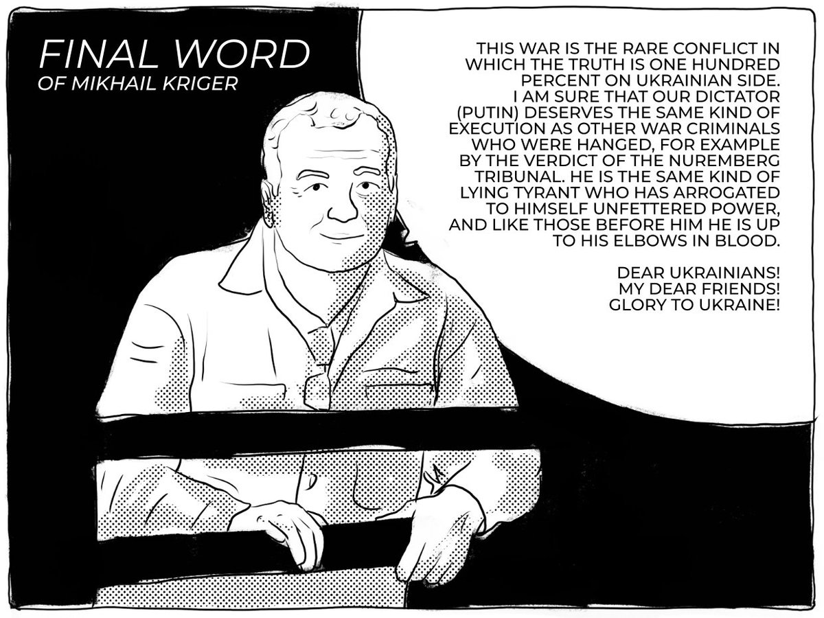 world_tsar's tweet image. Pitun built sick system, full of sadists, murd**ers and snitches. I believe it start to rotten a long time ago and will soon collapse. I hope so.
#finalword #MikhailKriger #hungerstrike #jail #activist #Putin #Russia #war #comic #drawing #FSB #quote