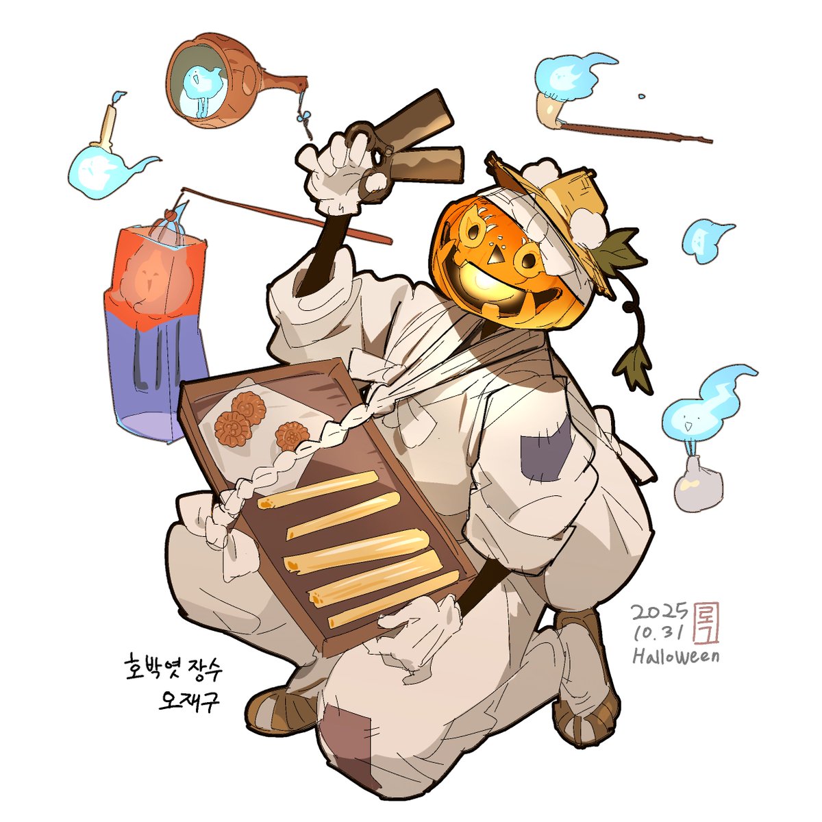할로윈에 호박엿파는 
호박등 도깨비
🎃오재구씨🍬