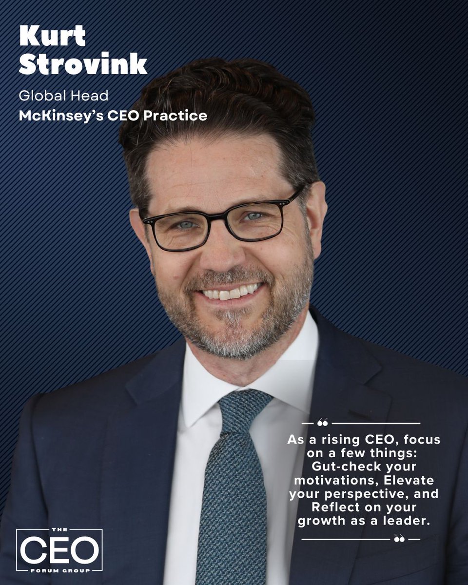 Advice for future leaders: Kurt Strovink shares the top priorities for rising CEOs. Learn how to step into leadership with purpose. Full interview now live on our homepage! <a href="/McKinsey/">McKinsey & Company</a>