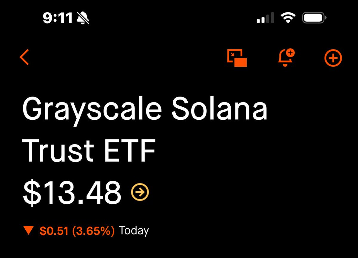 Grayscale @solana Trust conversion to ETF goes live on @RobinhoodApp