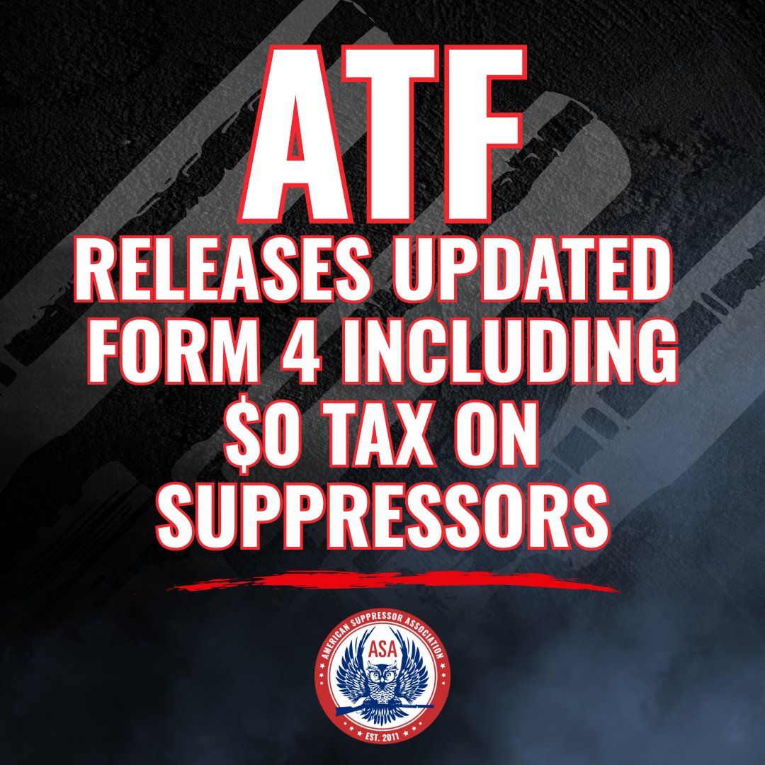 The new ATF Form 4 is out for public comment and now includes the updated $0 tax on suppressors — a huge win for the 2A community! Law-abiding gun owners deserve full access to hearing protection, and this change brings us one step closer.