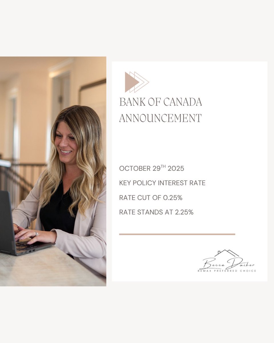 💰Bank of Canada Update!

Becca Duiker | ReMax Preferred Choice 
Proudly serving Spruce Grove and Area since 2016
780-920-0594
buywithbecca.ca