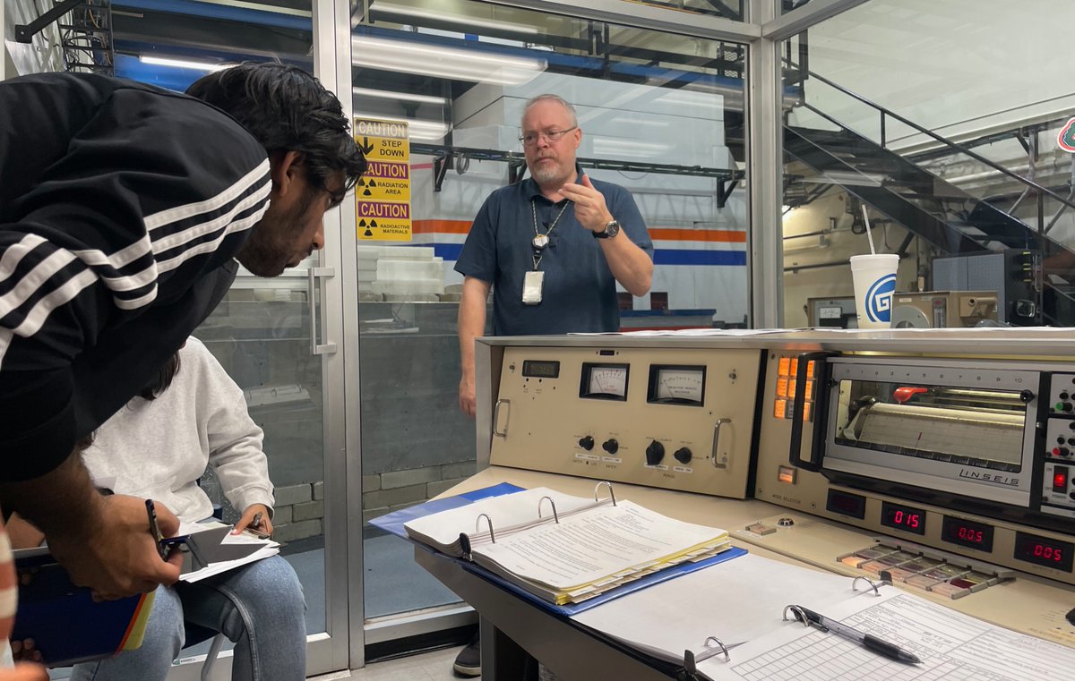 UFMSE's tweet image. Big wins for @UFMSE!

🎓 Alex Trimble recently earned his reactor operator license.🧑‍ UFTR Dir. Donald Wall received a rare senior reactor operator license at @NRCgov 

These are elite achievements! Read more: bit.ly/43tsBEr #NuclearEngineering #ReactorOperator #UFTR