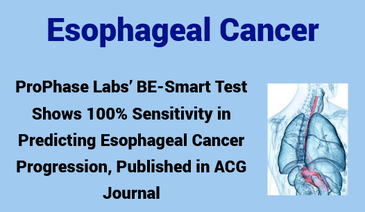 CheckOrphan's tweet image. ProPhase Labs’ BE-Smart Test Shows 100% Sensitivity in Predicting Esophageal Cancer Progression, Published in ACG Journal - For More Information Visit  shorturl.at/ZZVIl #ProPhase #Esophageal_Cancer #Rare_Diseases