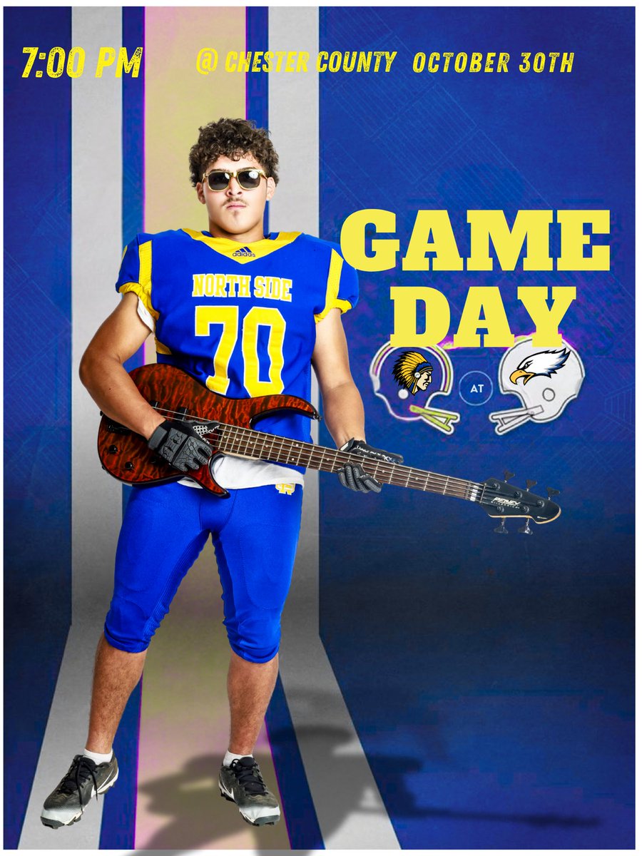 💛 IT’S GAMEDAY!! 💙

🏈North Side Indians at Chester County Eagles
🏟️Chester County High School, 552 E. Main St, Henderson
⏰7:00 pm
📅October 30, 2025
🎟️$9-Buy your ticket on GoFan.co

Support our boys! Let’s Go Indians! 
💙💙💛💛

#nshsindians