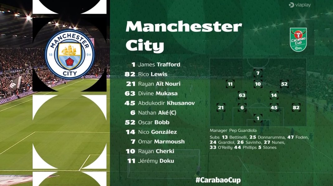 foet247europa's tweet image. Omar Marmoush and Rayan Cherki scored as Manchester City came from behind to win 3-1 at Swansea City and book a place in the Carabao Cup quarter-finals. #SWAMCI #CarabaoCup
