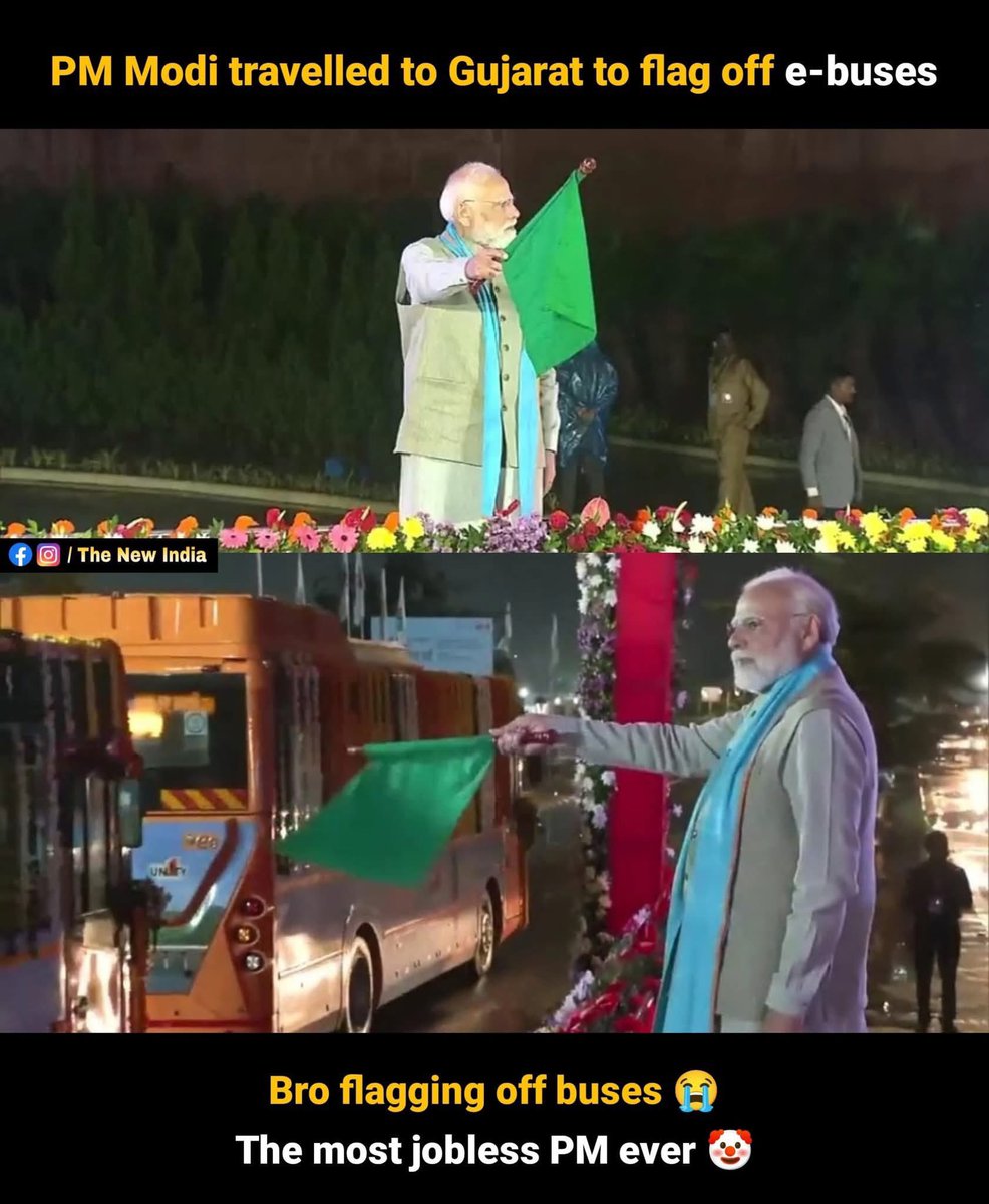 GuptaPragnya's tweet image. He thinks flagging off planes, trains and buses is governance.

Wait next till you find him flagging of autorickshaws 
and scooters 🤬🤬🤬

Hopeless Man 😡

#ModiDisasterForIndia 
#ModiHaiTohMumkinHai