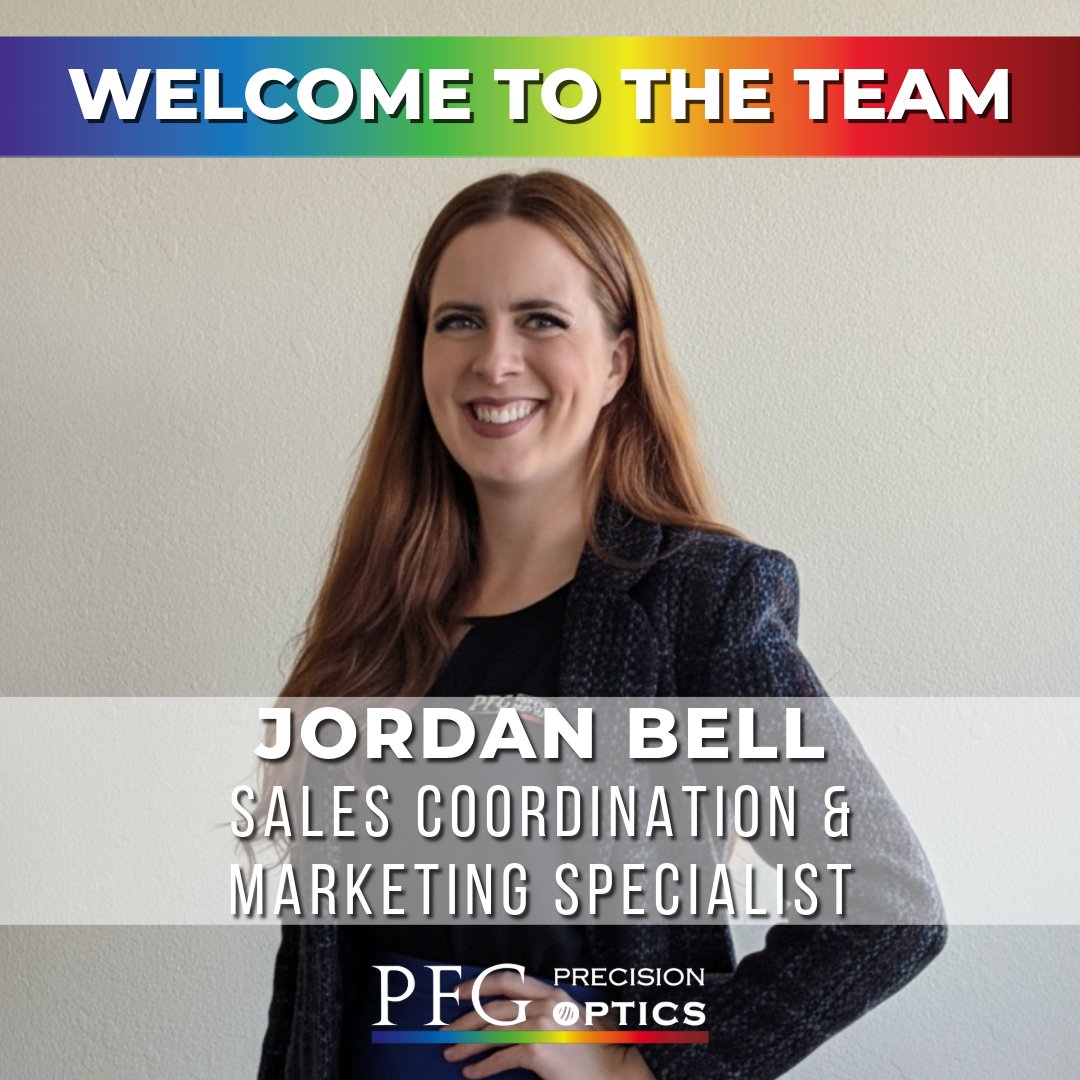 PFGoptics's tweet photo. Please join us in welcoming back Jordan Bell to the PFG Precision Optics team! As our new Sales Coordination &amp; Marketing Specialist, she’ll support our sales team through procurement and behind-the-scenes operations while driving our marketing efforts. https://t.co/r2MAb0wvXX
