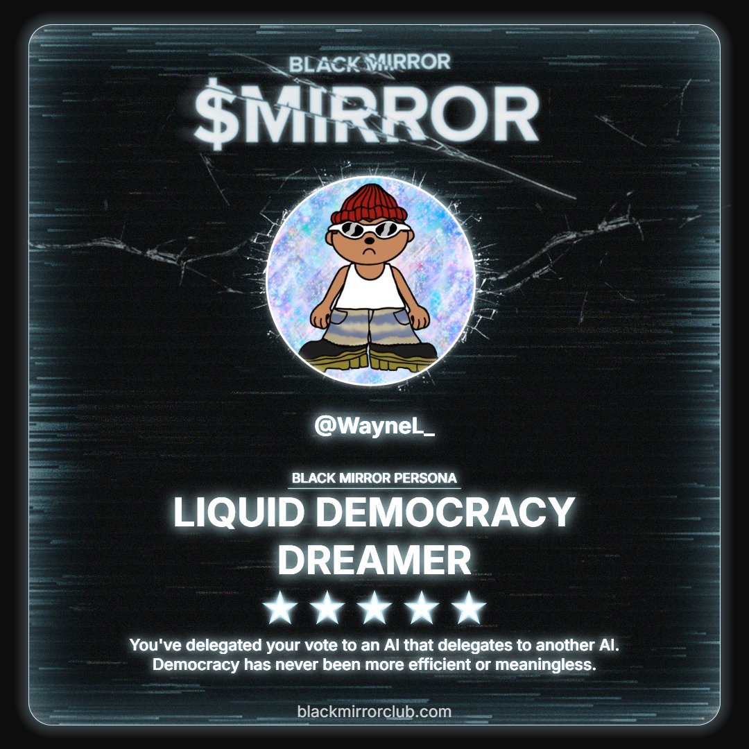 WayneL_'s tweet image. What if your Reputation was the new currency of the internet? 

Season 1: The Reputation Dashboard by @blackmirror_xp is LIVE.

Start with one scan → get your Persona Card (worth 1,000 pts) → begin stacking your Reputation Score for future rewards, rankings &amp;amp; that juicy $MIRROR…