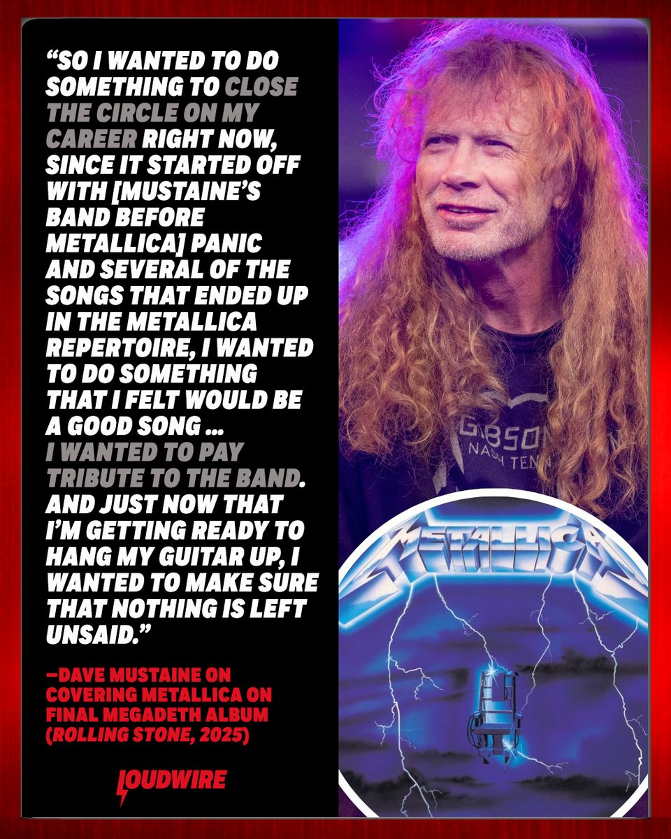 Dave Mustaine, addressing why Megadeth recorded a version of Metallica's 'Ride The Lightning':