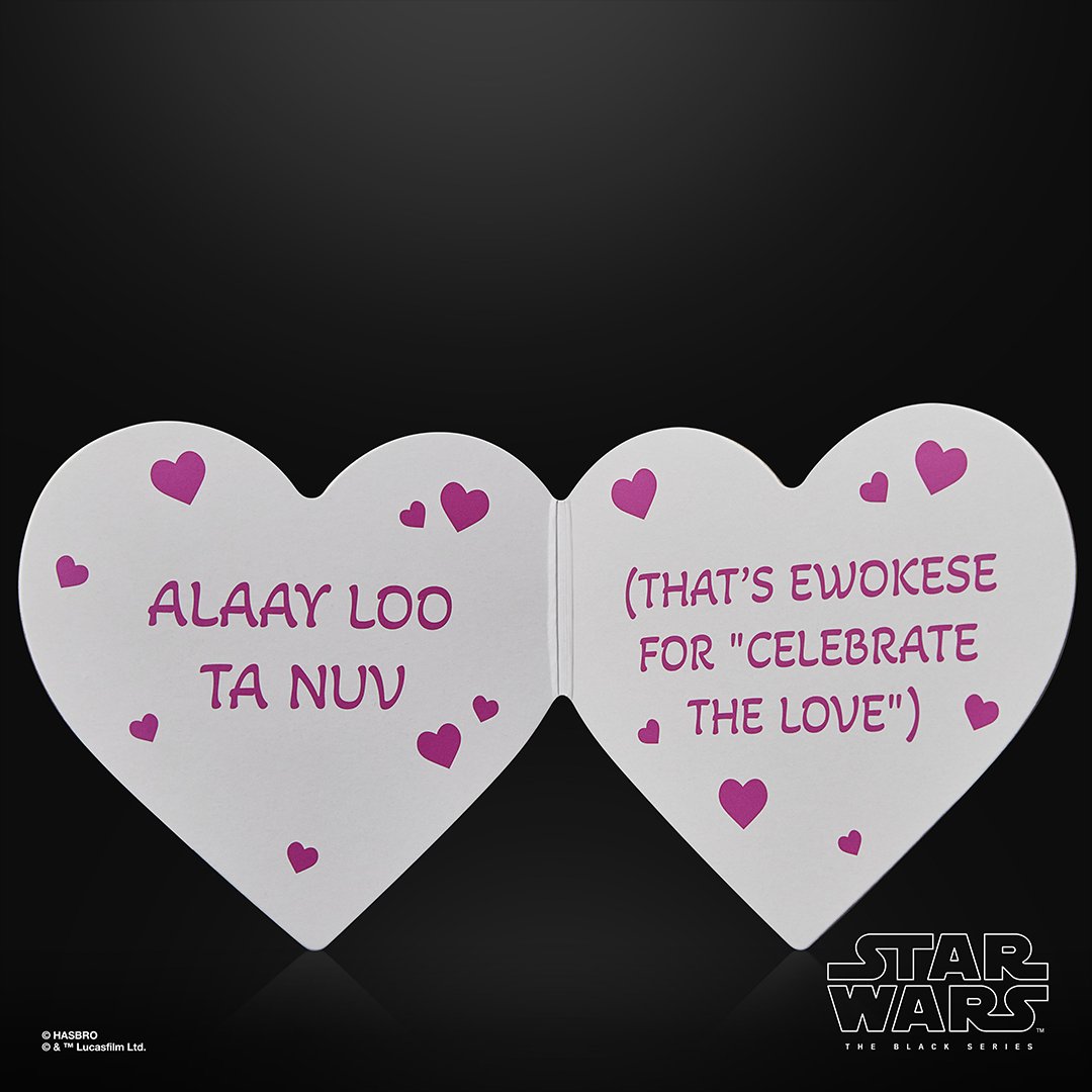 HasbroPulse's tweet image. Love is in the air...and on Endor.
The #STARWARS The Black Series Ewok (#ValentinesDay Edition), revealed at Lucca Comics &amp;amp; Games, makes the perfect gift for your Star Wars Valentine next year.

Pre-order now on #HasbroPulse.
🔗 go.hasb.ro/ShopStarWars