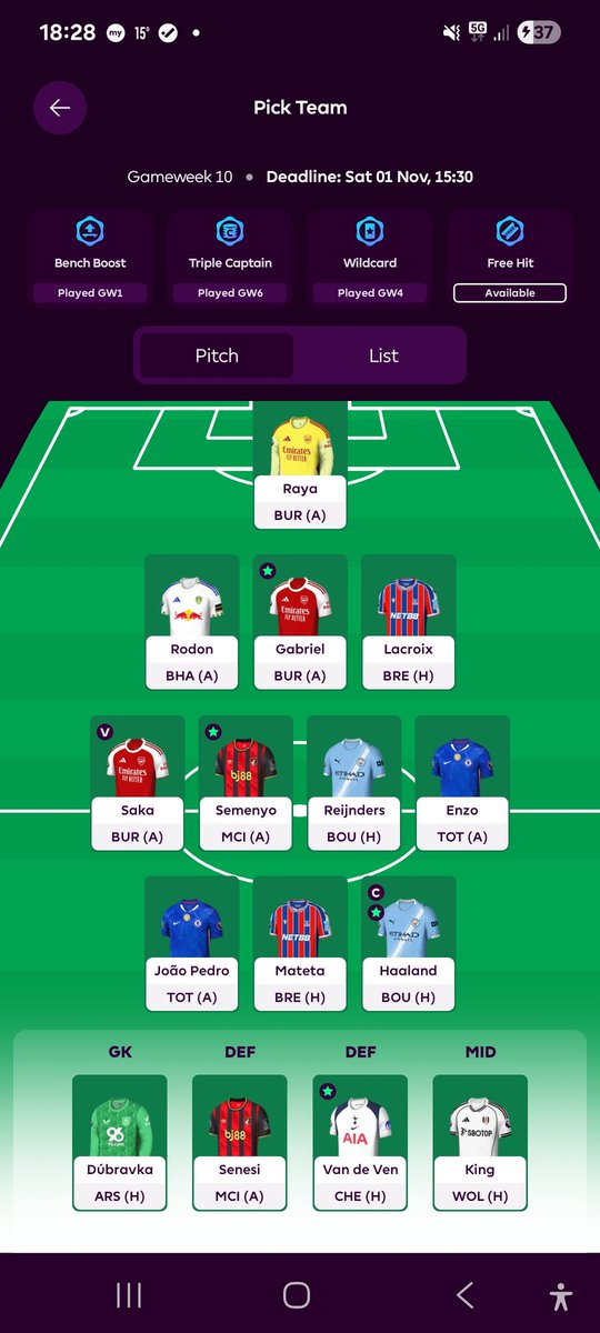 Uberbuggz's tweet photo. @FPLGOAT7 2.6 in the bank 1 try

Thinking either JP to Woltemade or Welbeck, or king to Minteh 

Thoughts? https://t.co/mBZA0scwfQ