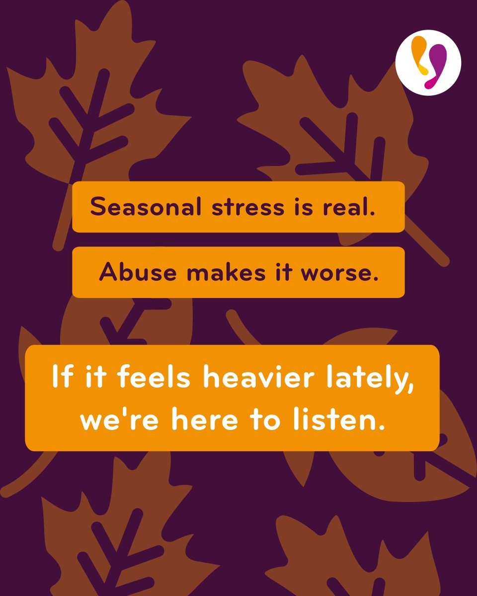 LiveFearFree's tweet image. Shorter days. Colder weather. More time indoors. It can all feel heavier - especially if you&apos;re living with abuse.
 
If you&apos;re feeling low, anxious, or trapped, we&apos;re here to listen.
 
📞 0808 80 10 800
💬 gov.wales/livefearfree
  
#YouDeserveSupport #LiveFearFree #HelpIsHere
