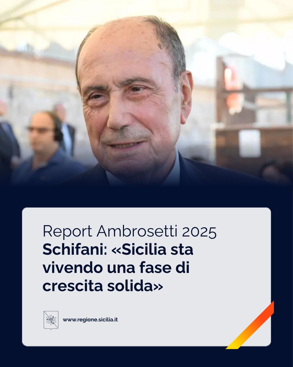 📖 «I dati del Rapporto 2025 <a href="/Ambrosetti_/">The European House - Ambrosetti</a> confermano che la #Sicilia sta vivendo una fase di crescita solida. Proseguiremo su questa strada, affrontando con responsabilità le criticità ancora presenti» (<a href="/RenatoSchifani/">RenatoSchifani</a>).

Leggi 🔗 regione.sicilia.it/la-regione-inf…

#RegioneSiciliana