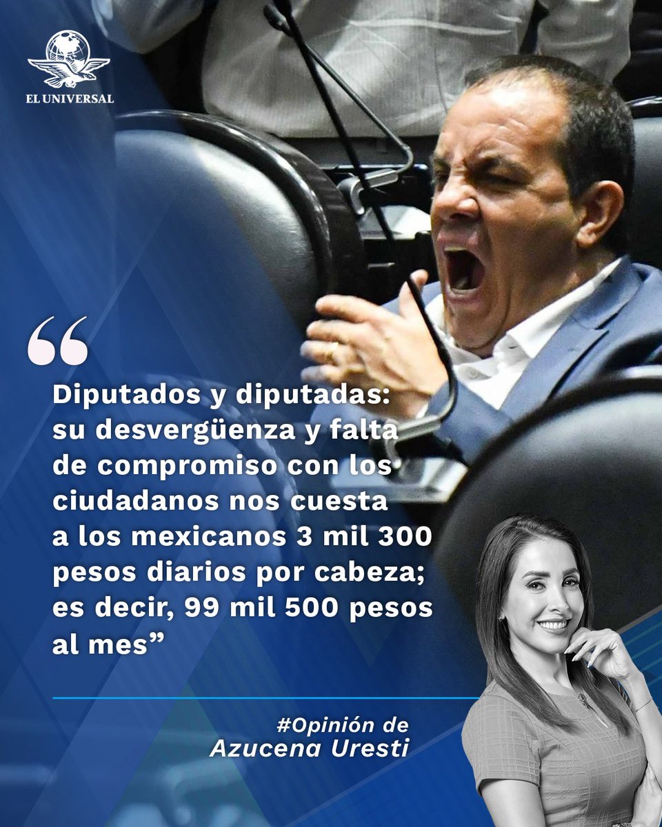 "Entérense: la enorme mayoría de los mexicanos trabaja jornadas extenuantes y percibe un sueldo extremadamente inferior al de ustedes" #Opinión de <a href="/azucenau/">Azucena Uresti</a> 

eluniversal.com.mx/opinion/azucen…