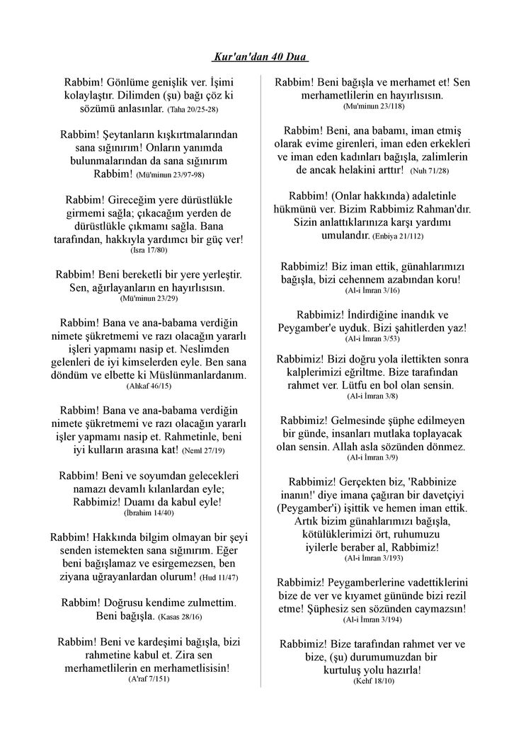 Kur'an'da geçen 40 dua. 
Kaydedilenlerinizde bulunsun.