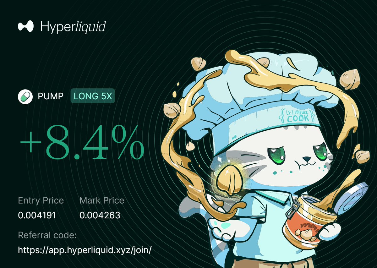 The new pnl cards on Hyperliquid slap