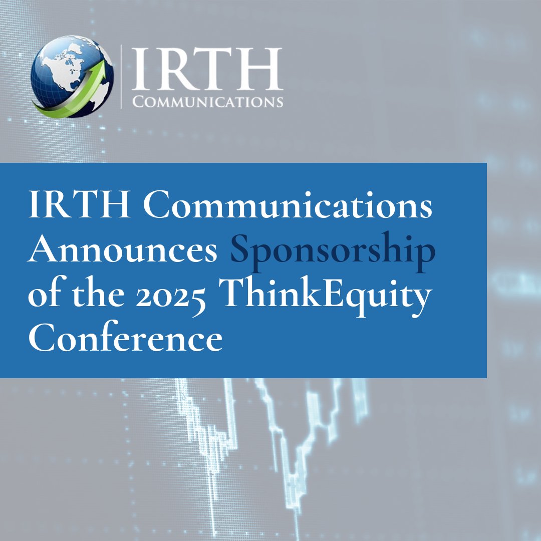 IRTH is a proud Sponsor of the 2025 ThinkEquity Conference taking place today, 10/30, in NYC, bringing together industry leaders to explore innovations and emerging opportunities across transformative sectors, including crypto, AI, biotech, and energy. bit.ly/3Lc0inT