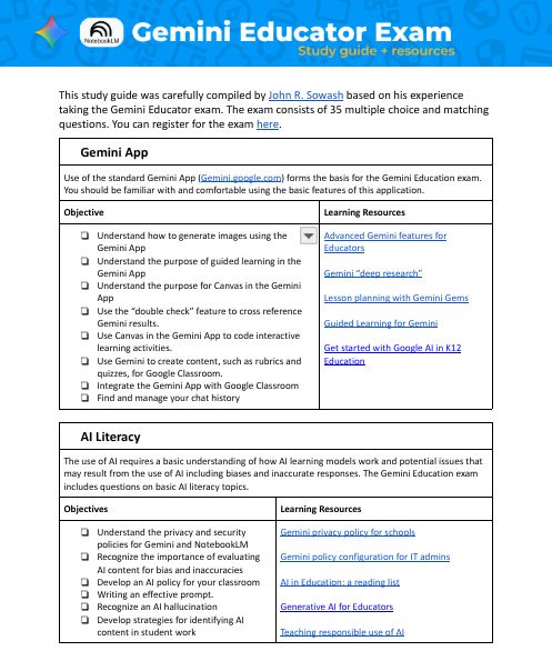 Google has just released the "Gemini Certified Educator" certification. The exam is FREE until January 1st. Check out my free study guide to help you prepare: chrmbook.com/s9e9/