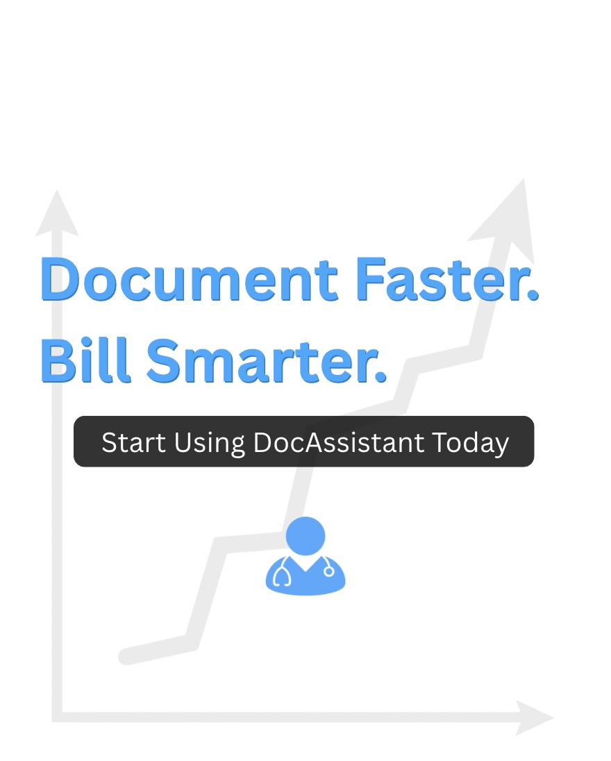 DocAssistant_ai's tweet image. DocAssistant significantly decreases time spent charting time while significantly improving documentation thoroughness, leading to less admin work and more reimbursement.