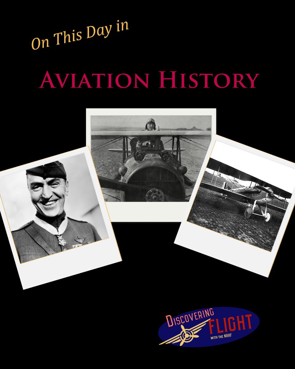 On October 30, 1918, NAHF Enshrinee Eddie Rickenbacker shot down a German balloon in France, earning his 26th and final aerial victory of World War I. His 26 victories made him the top-scoring American ace of World War I.

#AviationHistory  #DiscoveringFlight