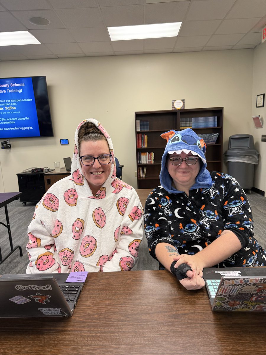 Attending NCStar training for <a href="/SouthProvSchool/">South Providence School</a> with our process manager, Ms. Mohr. We’re looking extra cozy because it’s Red Ribbon Week with a theme today of Don’t Let Drugs Ruin Your Dreams!

#RethinkingAltEd

<a href="/jgriffith352/">Jon Griffith</a> <a href="/AGHoulihan/">Andrew G. Houlihan</a> <a href="/UCPSNC/">Union County Public Schools</a>
