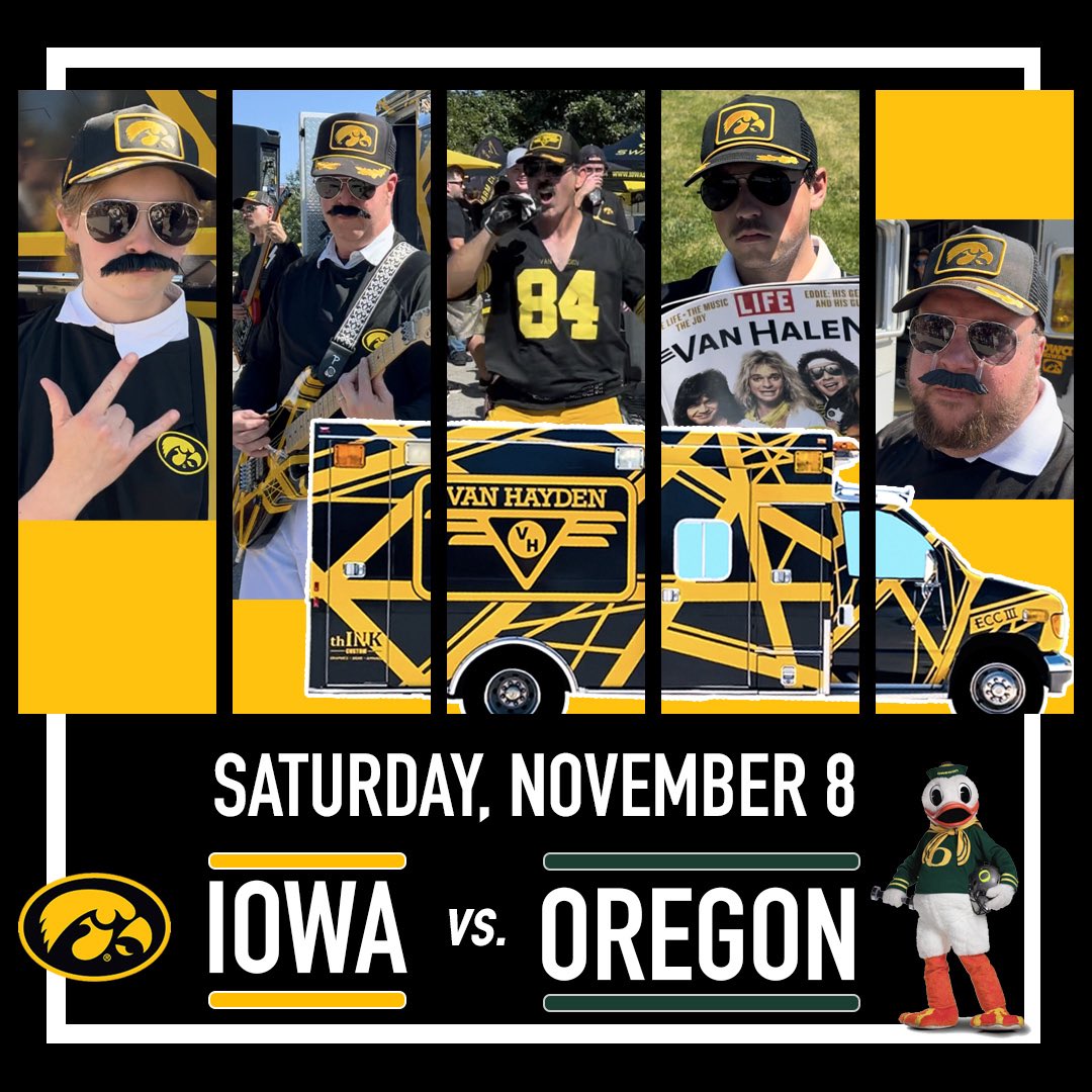 Almost time to ruffle some feathers. See y’all in the parking lots at the <a href="/HawkeyeFootball/">Hawkeye Football</a> vs. <a href="/oregonfootball/">Oregon Football</a> game. 🛼 🦆🚑🎸🔥