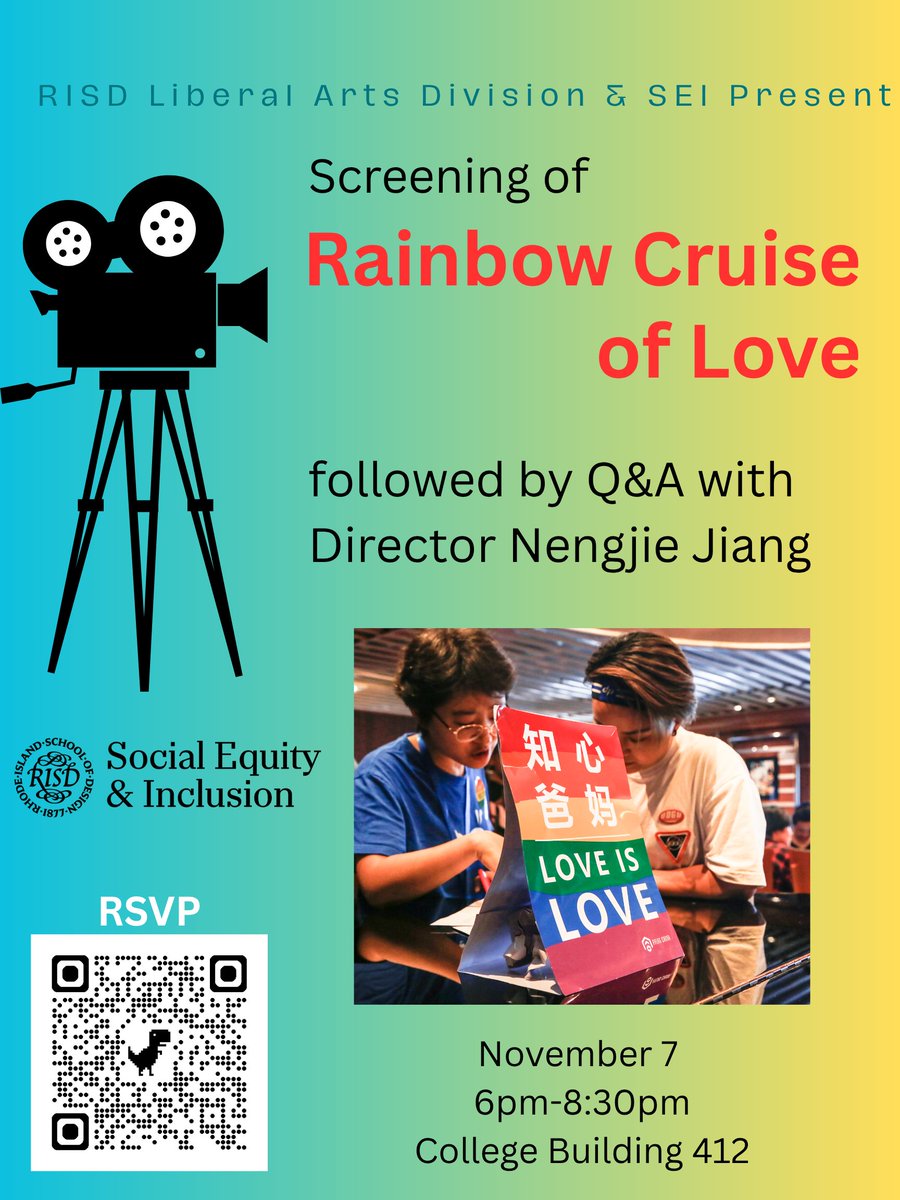 RISDLiberalArts's tweet image. EVENT TODAY: Film Screening and Director Q&amp;amp;A: Rainbow Cruise of Love | 6pm | CB 412
involved.risd.edu/event/11843173