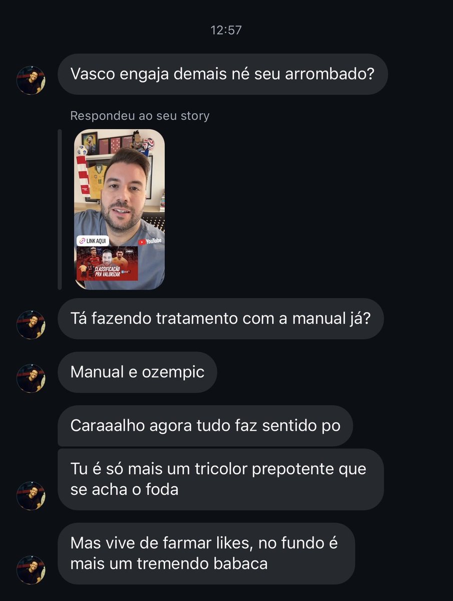 Mais um belo resumo do que é a internet 😂

Aparentemente ele não gostou do vídeo investigativo das 5V seguidas…