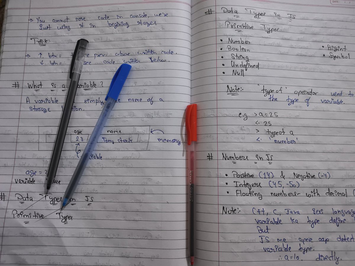 Dhruvofficials's tweet image. 💻 Day 14 of #100DaysOfCode
Started learning JavaScript today — 
• Intro to JS & console
• Variables & data types
• Numbers, NaN & operations
• Operator precedence
• let, const & var keywords
#100DaysOfCode #JavaScript #WebDevelopment #Frontend #CodingJourney