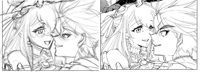 今夜はここまで
下描きをみっちりやりすぎると清書が「なぞり」になって勢いが出ないのである程度適当に描く、のだが適当過ぎると殆ど描き直しになって時間がかかるのよ。塩梅が! 