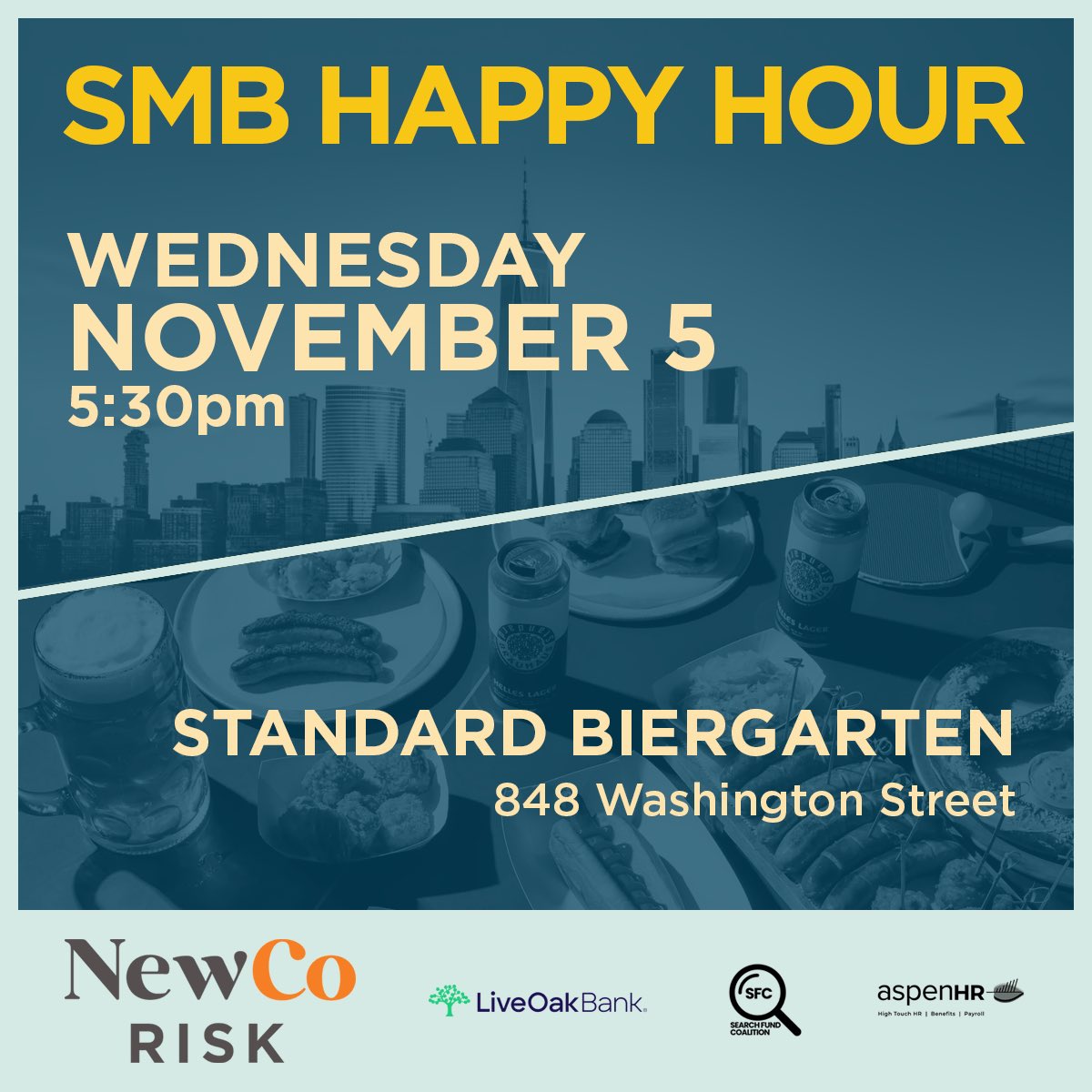 Josh Richman (@mrjoshfro) on Twitter photo NYC SMB Community:
Operators, investors – join us for a Happy Hour next Wednesday, 11/5
Sign-up here: tinyurl.com/bdzaxfmm
<a href="/LisaGForrest/">Lisa Forrest</a> <a href="/andyharbut/">Andy Harbut</a> <a href="/marksinatra_peo/">Mark Sinatra</a> <a href="/searchfundco/">Search Fund Coalition</a> <a href="/NewCoRisk/">NewCo Risk</a> NYC SMB Community:
Operators, investors – join us for a Happy Hour next Wednesday, 11/5
Sign-up here: tinyurl.com/bdzaxfmm
<a href="/LisaGForrest/">Lisa Forrest</a> <a href="/andyharbut/">Andy Harbut</a> <a href="/marksinatra_peo/">Mark Sinatra</a> <a href="/searchfundco/">Search Fund Coalition</a> <a href="/NewCoRisk/">NewCo Risk</a>