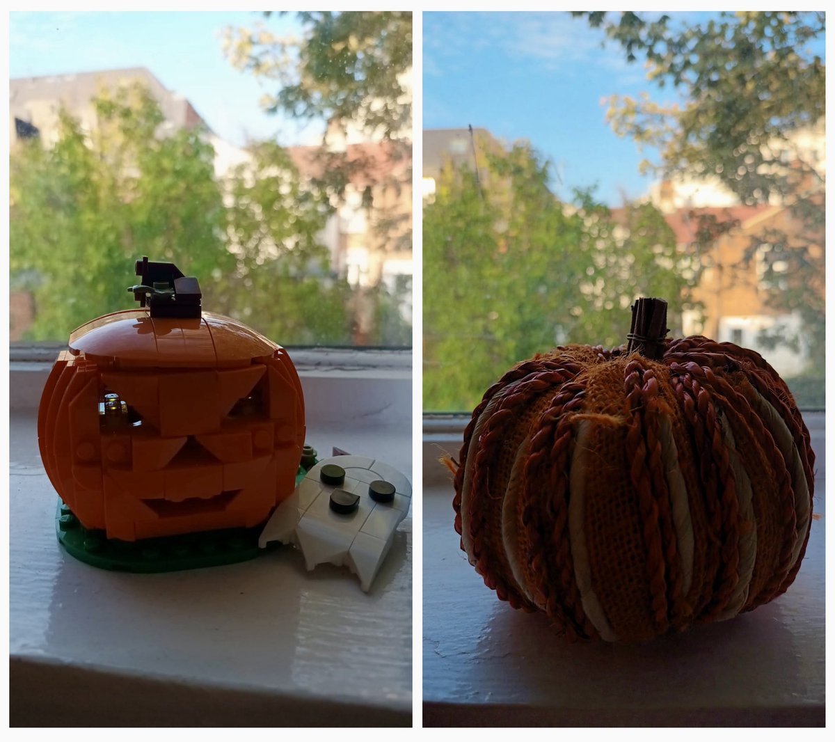 Orangetober Day 30: Two orange pumpkins ~ photos taken by Simon Rowbory. Join in with Orangetober: whenever you see something orange this October, take a photo of it &amp; post it online, asking people to consider donating to my urgently-needed neurosurgeries: jkrowbory.co.uk/2025/10/orange…