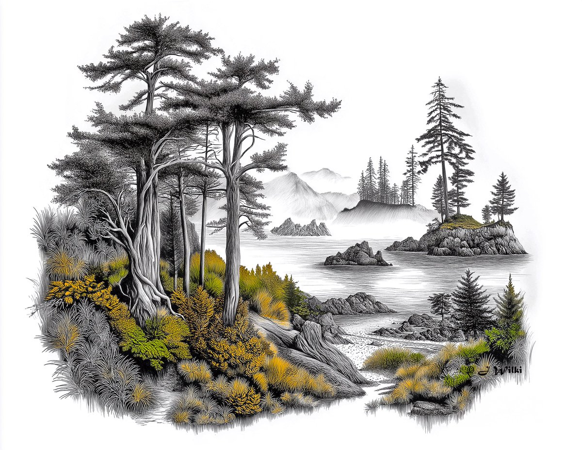 Where the mist meets memory — the coast breathes in shades of gold and gray