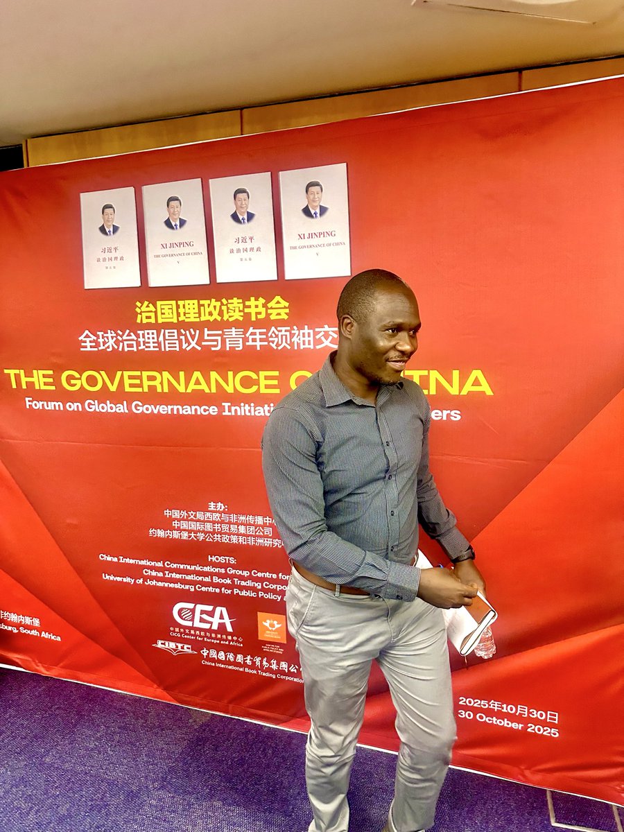 C4Mboya's tweet photo. “Xi Jinping: The Governance of China, Volume 5” Key take aways: 1. Strong, centralized leadership paired with reform and innovation 2. People centeredness of Power 3. Purposeful political power 4. Inclusive vision for global modernization and shared future. https://t.co/BZLv9DFFMR