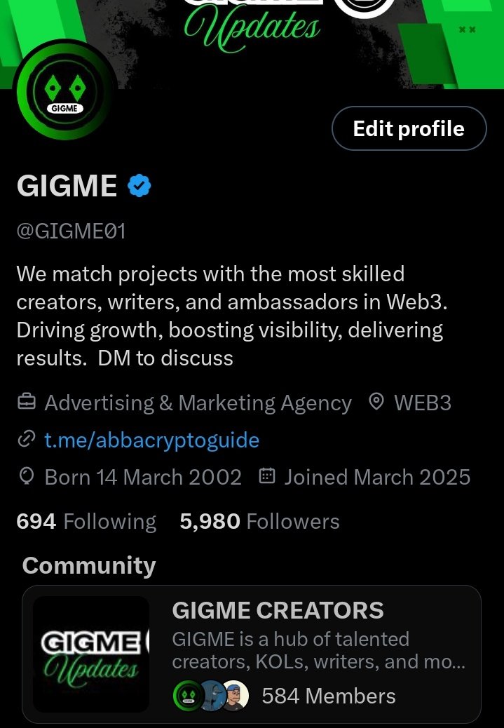 Looking for 20 more professional creators to hit 6k creators 

Are you interested in joining our hub as creator 

- Repost this
- Comment with #6kgigme

Let's go
